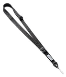 Design Lanyard Strap - Black adjustable lanyard with repeating Ringke logo pattern and a small white branded tag.