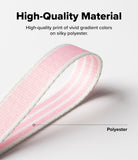 Design Lanyard Strap - A close-up of a pink and white striped polyester lanyard strap with a soft, silky texture.