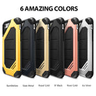 iPhone 8 / 7 Case | Max - Six rugged protective phone cases in yellow, black, gold, dark gray, rose gold, and silver.