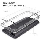 OnePlus 5 Case | Fusion - Exploded view of a dual-layered clear phone case with hard PC and flexible TPU components.