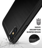iPhone XS Case | Onyx - Black textured phone case with shock-absorbing bumper, military-grade drop protection, and glass effect.