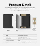Card Holder | Side Slot - Technical diagram showing dimensions, side view, and adhesive tape for the Ringke card holder.
