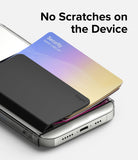 Card Holder | Side Slot - A black Ringke card holder attached to a smartphone, holding a security card to prevent device scratches.
