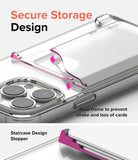 Card Holder | Side Slot - Clear phone case with a secure dual-frame card slot featuring a staircase stopper to prevent loss.