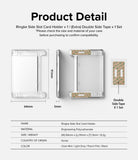 Card Holder | Side Slot - Technical diagram showing dimensions, side profile, and adhesive tape for the clear card holder.