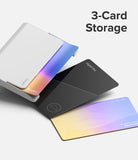 Card Holder | Side Slot - White Ringke card holder displaying three cards, including a black digital key and a gradient security card.