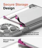 Card Holder | Side Slot - Phone case with a secure dual-frame card holder featuring a staircase design stopper to prevent loss.