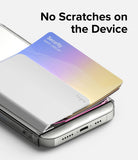 Card Holder | Side Slot - A white Ringke card holder attached to a smartphone, protecting the device surface from scratches.