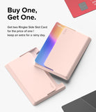 Card Holder | Side Slot - Two light pink adhesive card holders, one holding a colorful card, with Buy One Get One text overlay.