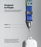 Shoulder Strap | Lettering - Blue strap with Ringke logo buckle and white case attachment, highlighting durable polycarbonate material.