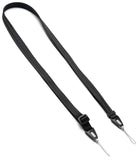 Shoulder Strap | Black / Neon Orange - Black adjustable fabric strap with two quick-release connectors and thin loops.