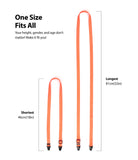Shoulder Strap | Black / Neon Orange - Neon orange strap shown at shortest (46cm) and longest (81cm) adjustable lengths.