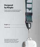 Shoulder Strap | Lettering - Close-up of a green Ringke shoulder strap with a durable polycarbonate buckle and logo.