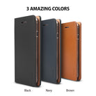 iPhone 7 Plus Case | Signature - Brown - Three folio phone cases in black, navy, and brown standing side-by-side.