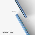 Galaxy S8 Plus Case | Slim - Blue phone case showing 8mm and 10.1mm thickness measurements for a slim profile.