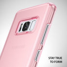 Galaxy S8 Plus Case | Slim - A translucent pink slim-fit phone case showing the camera cutout and side buttons.