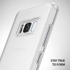 Galaxy S8 Plus Case | Slim - Translucent white slim phone case on a Galaxy S8 Plus, highlighting camera cutout and side buttons.