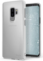 Galaxy S9 Plus Case | Slim - Frost white slim case on a Samsung Galaxy S9 Plus showing the rear camera and screen display.