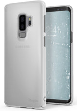 Galaxy S9 Plus Case | Slim - Frost white slim case on a Samsung Galaxy S9 Plus showing the rear camera and screen display.