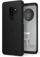 Galaxy S9 Plus Case | Slim - Matte black slim phone case on a Galaxy S9 Plus showing the back camera cutout and front screen.
