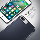 iPhone 8 Plus / 7 Plus Case | Slim - A dark blue slim phone case shown from the back and front on a white background.