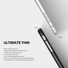 iPhone 8 Plus / 7 Plus Case | Slim - Comparison of phone thickness with and without a slim black protective case.