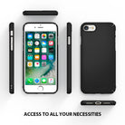 iPhone 8 / 7 Case | Slim - Multiple views of a black slim phone case showing front, back, and side port cutouts.