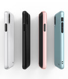 iPhone XS Case | Slim - Four slim iPhone XS cases in white, black, pink, and light blue arranged in a row against a white background.