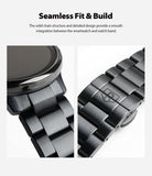 Galaxy Watch Active 2 44mm | Metal One Band - Close-up of a black metal watch band attached to a smartwatch.