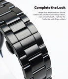 Galaxy Watch Active 2 44mm | Metal One Band - Close-up of a black matte stainless steel watch band with a subtle logo.