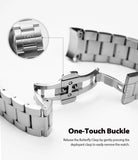 Galaxy Watch Active 2 44mm | Metal One Band - Brushed metal watch band with a one-touch butterfly deployant clasp.