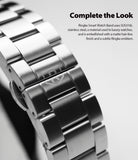 Galaxy Watch Active 2 44mm | Metal One Band - Close-up of a brushed stainless steel watch band with a subtle logo.