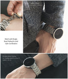 Galaxy Watch Active 2 44mm | Metal One Band - Hands adjusting a silver metal watch band on a Galaxy Watch with bezel.