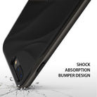 iPhone 8 Plus / 7 Plus Case | Wave - Black phone case with shock-absorbing bumper design over shattered glass surface.