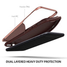 iPhone 8 Plus / 7 Plus Case | Wave - Exploded view of a dual-layer rose gold phone case with flexible TPU and hard PC.