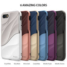 iPhone 8 / 7 Case | Wave - Six iPhone cases in different colors with a wavy, two-tone design arranged in a row.