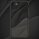 iPhone 8 / 7 Case | Wave - Matte black phone case with a textured, layered wave design and Ringke branding on a dark background.