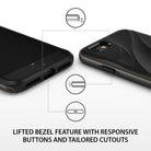 iPhone 8 / 7 Case | Wave - Close-up of phone case showing lifted screen bezel, responsive buttons, and precise port cutouts.
