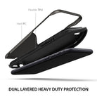 iPhone 8 / 7 Case | Wave - Exploded view of a dual-layer phone case showing flexible TPU and hard PC components.