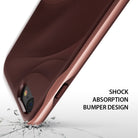 iPhone 8 / 7 Case | Wave - Rose blush phone case with a wavy back texture and shock-absorbing bumper design above shattered glass.