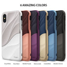 iPhone X Case | Wave - Six iPhone X cases with a wavy texture design, displayed in various colors with labels underneath.