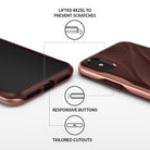 iPhone X Case | Wave - Rose gold phone case highlighting lifted bezels, responsive buttons, and precise port cutouts.