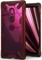 Xperia XZ3 Case | Fusion-X - Ruby red protective phone case with a transparent back and rugged, reinforced corners.