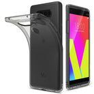 LG V20 Case | Air - A transparent, flexible phone case shown partially peeled off a black LG V20 smartphone.