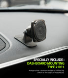 Power Clip Air Vent Car Mount [2 in 1] - A black magnetic car mount attached to a vehicle dashboard.