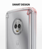 Moto G6 Case | Fusion - Clear phone case on a Moto G6 highlighting reinforced corner bumpers and camera protection.