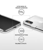 iPhone XS Case | Fusion - Clear phone case showing lifted bezels, responsive buttons, and precise port cutouts.