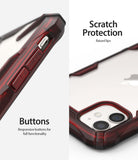 iPhone 11 Case | Fusion-X - Ruby red protective case showing responsive side buttons and raised camera lens bezels.