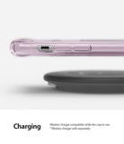 iPhone 11 Case | Fusion - Lavender iPhone 11 case resting above a black wireless charging pad on a white background.