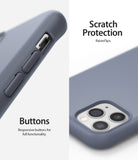 iPhone 11 Pro Case | Air-S - Lavender gray phone case showing responsive side buttons and raised camera lens protection.